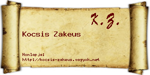 Kocsis Zakeus névjegykártya