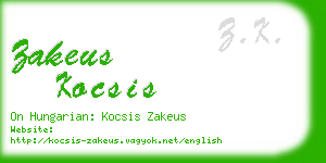 zakeus kocsis business card